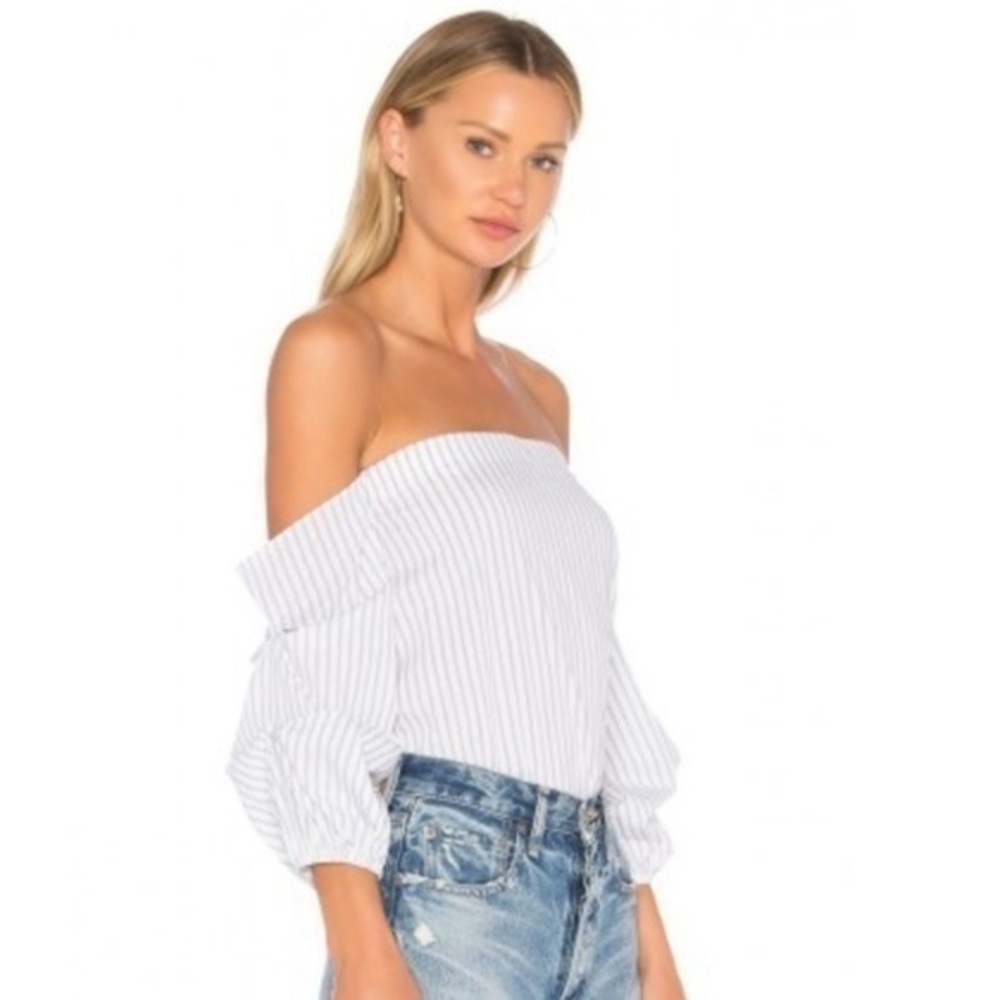 1. STATE Off Shoulder Voluminous Sleeve Top